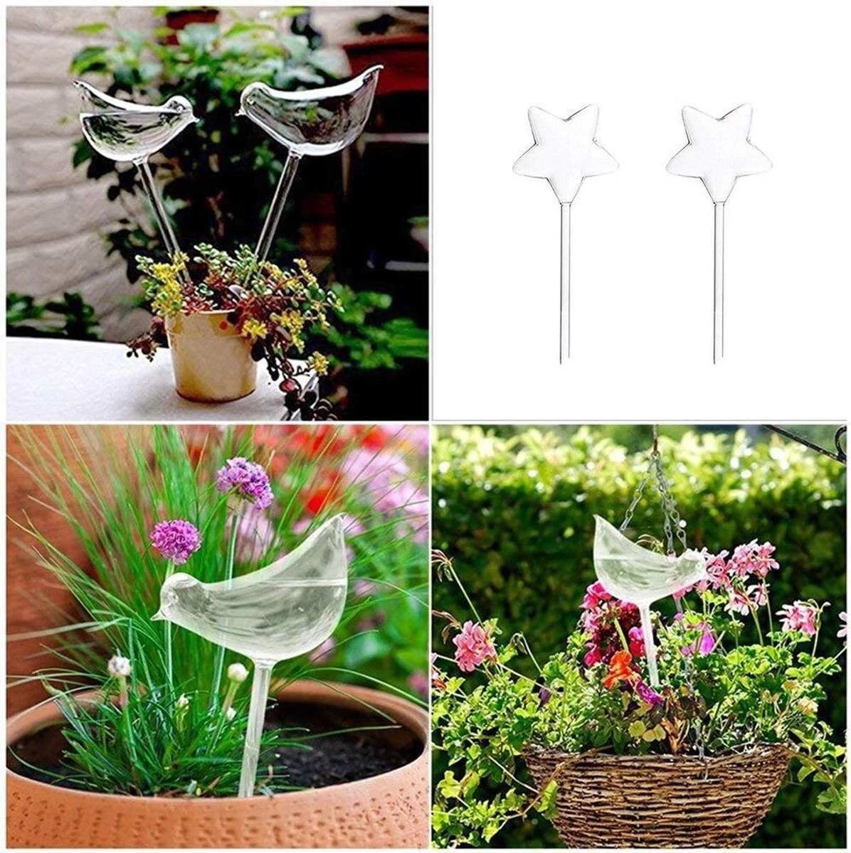 Luxe Planten Waterdruppelaar - Waterbol Vogel - Watergever - Watergeefsysteem Voor Planten & Bloemen - 200ML - Set Van 2 - Afbeelding 2