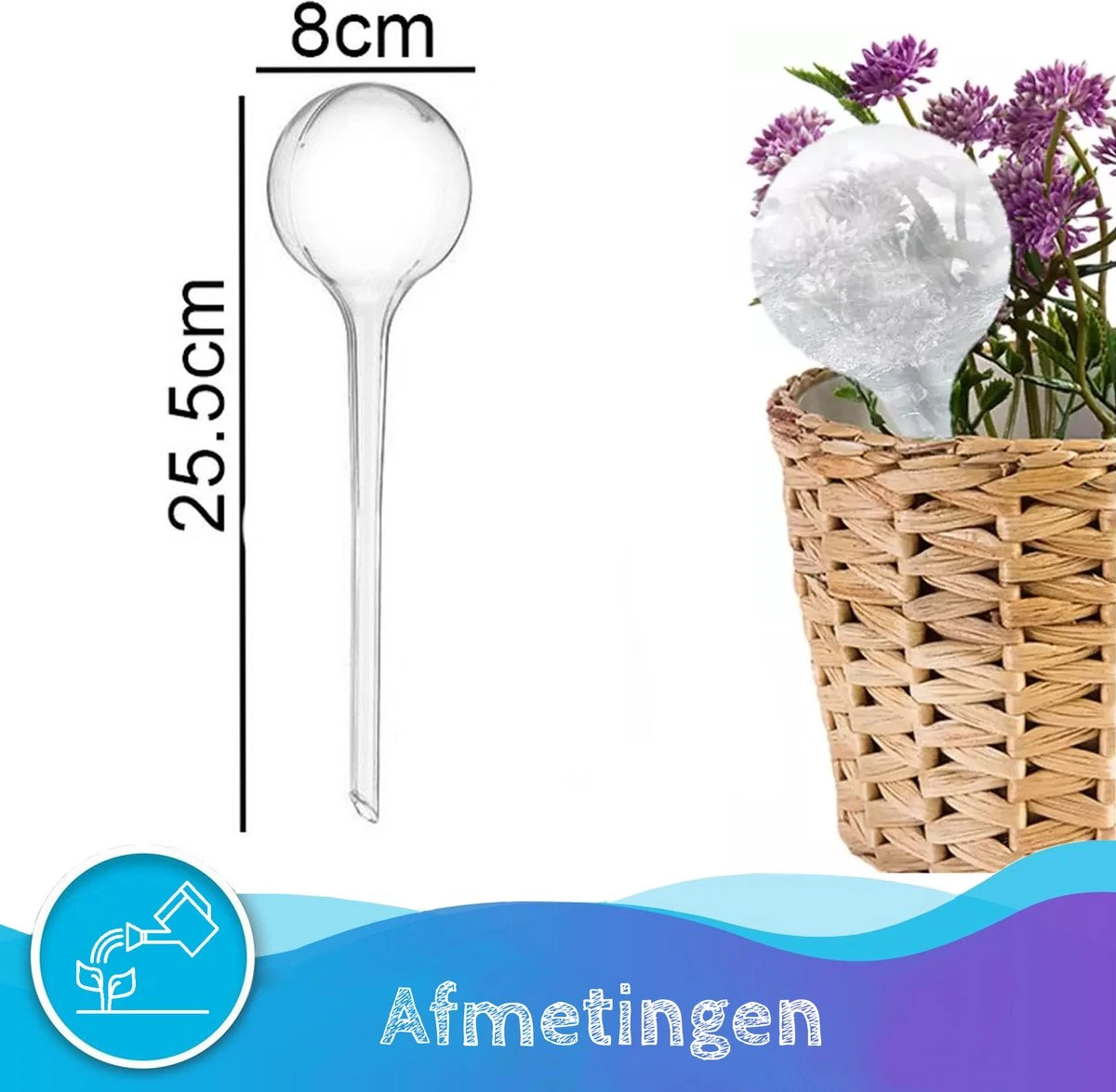 Summer Spark Waterdruppelaar Voor Planten 6 Stuks Transparant – 27 CM X 8 CM – 250 ML – Automatisch Watergeefsysteem Voor Kamerplanten – Planten Watergever Met Druppelsysteem – Waterbol - Afbeelding 2