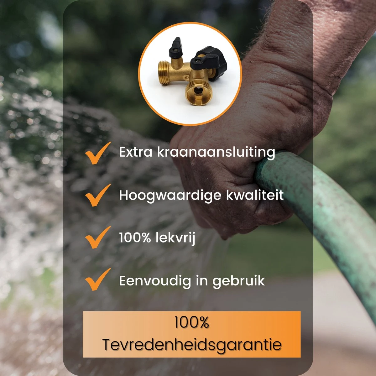 Horvitus Waterverdeler 2 Weg - Y Stuk Kraan Splitter - Voor Europese Kranen - Messing - Afbeelding 5