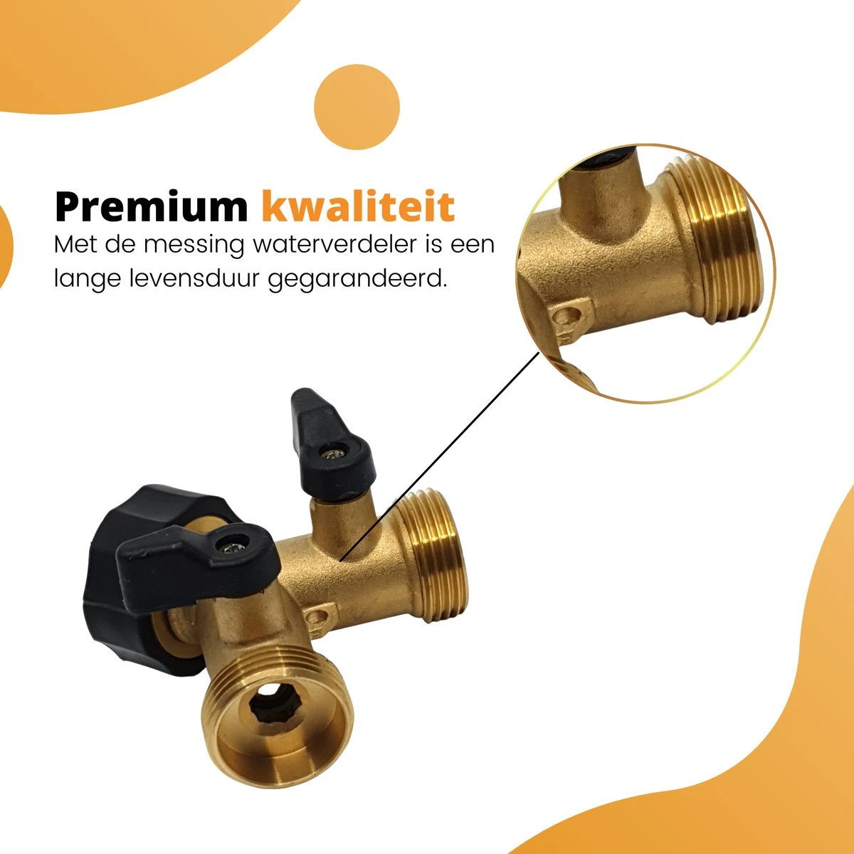 Horvitus Waterverdeler 2 Weg - Y Stuk Kraan Splitter - Voor Europese Kranen - Messing - Afbeelding 6
