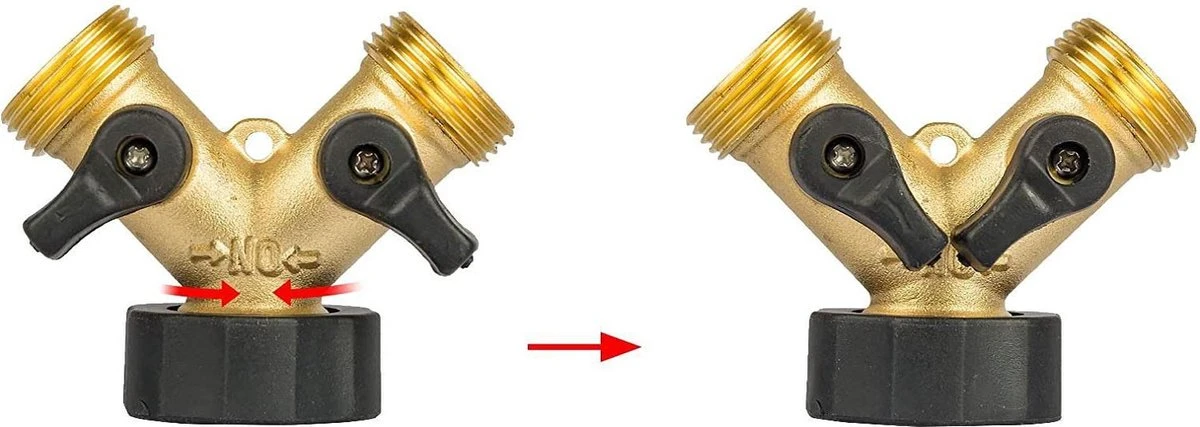 Sens Design Waterverdeler 2-weg – Messing – Past Op Europese Kranen - Afbeelding 5