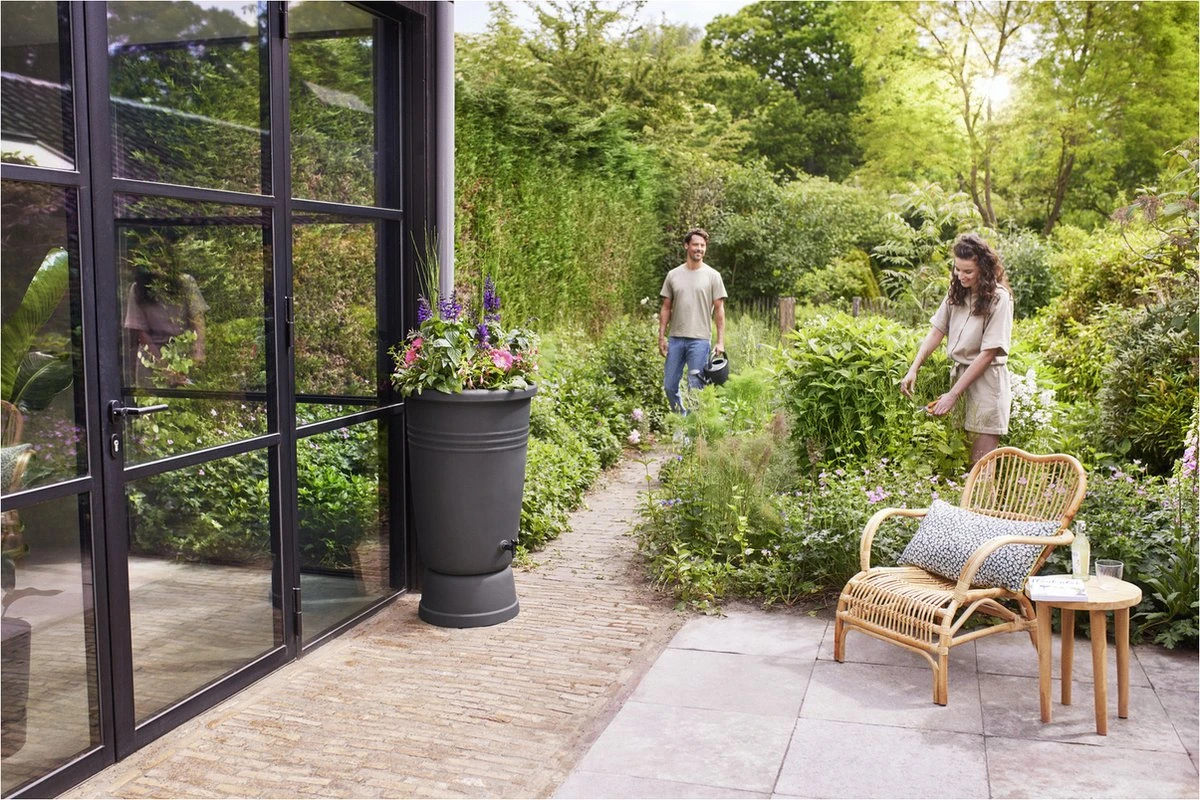 Elho Green Basics Regenton Plus 105 - Regenton Voor Kweken En Oogsten - Ø 58.4 X H 80.4 Cm - Zwart/Living Black - Afbeelding 3