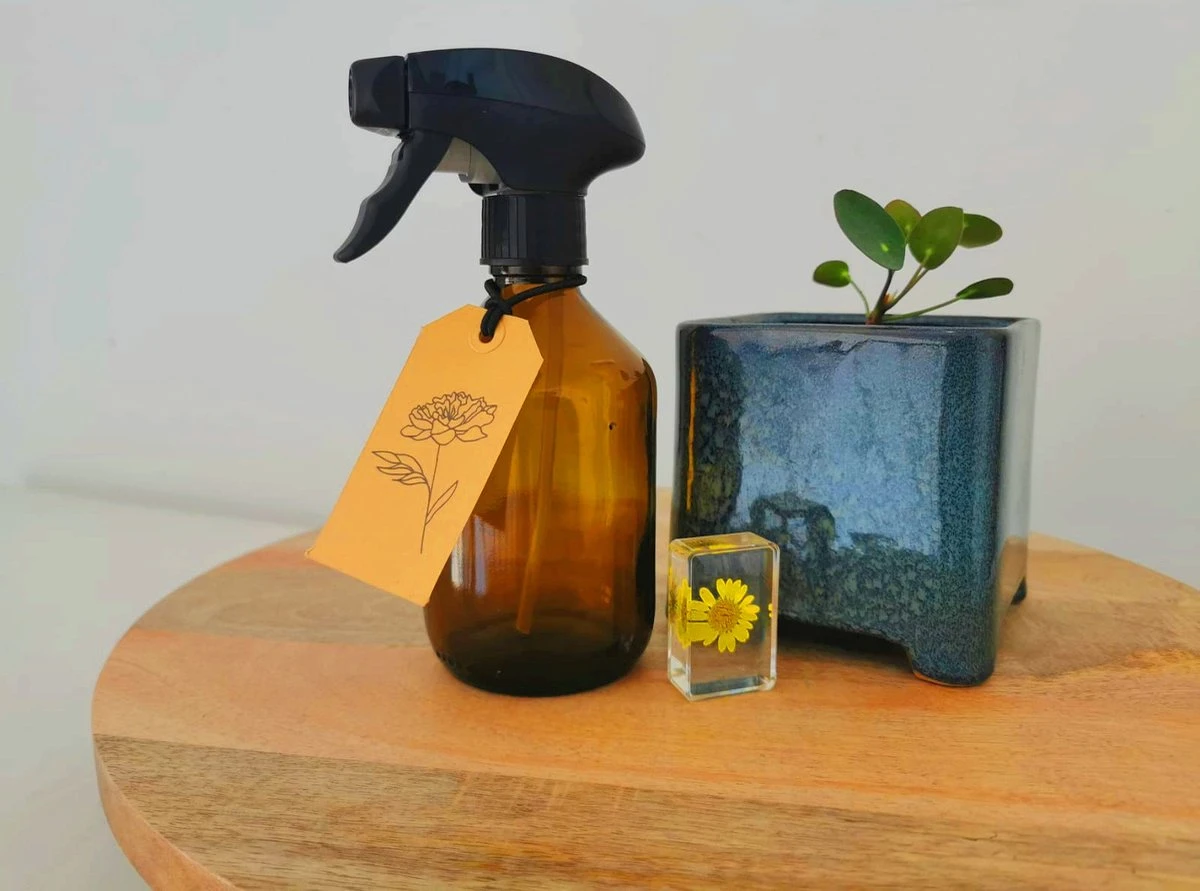 24DOTS Living Plantenspuit | 300 Ml Bruin Amber Glas | Plantensproeier | Plantenspuit Binnen | Waterverstuiver | Vernevelaar - Afbeelding 3
