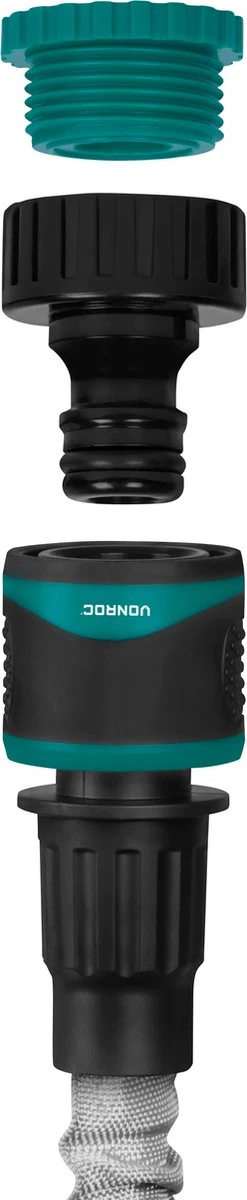 VONROC Tuinslang – Uitrekbare Tuinslang 20 Meter – Incl. Aansluitingen, Muursteun, Spuitstuk En Broespistool - Afbeelding 3